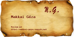 Makkai Géza névjegykártya