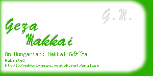 geza makkai business card